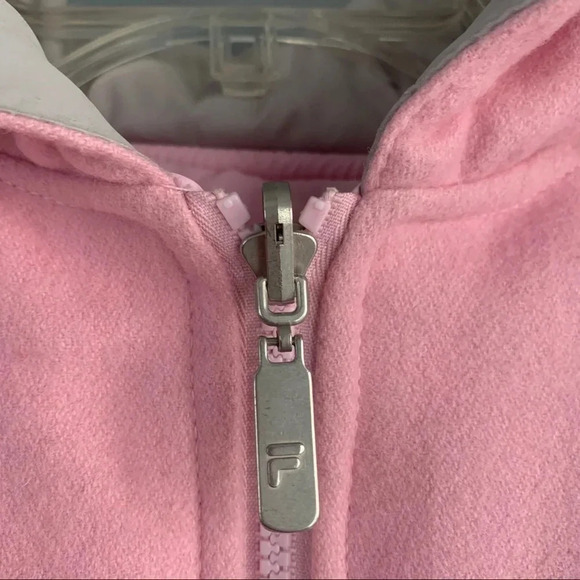 Fila Girls Reversible Hooded Varsity Wool Blend Puffy Quilted Jacket Zip-Up Sz L - Picture 7 of 16